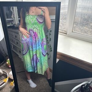 Green and Purple Patterned Dress